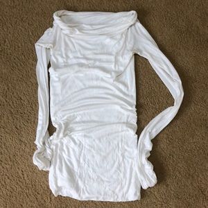 Rick Owens Cowl Neck long sleeve white shirt